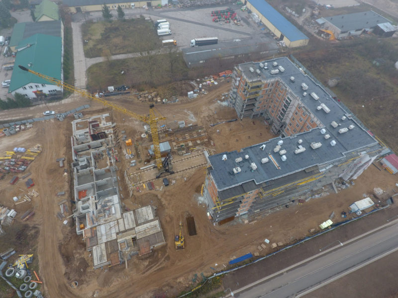 Bora Komorowskiego 14 i 16 w Ełku z lotu ptaka