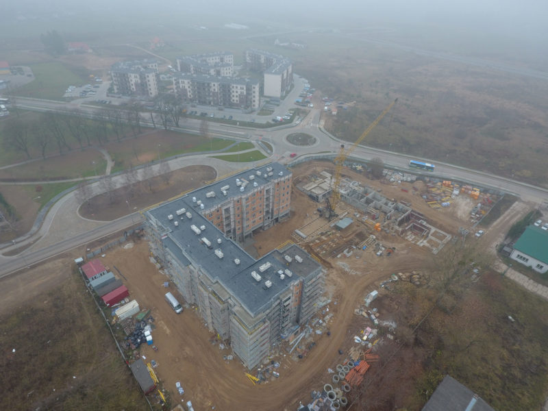 Bora Komorowskiego 14 i 16 w Ełku z lotu ptaka