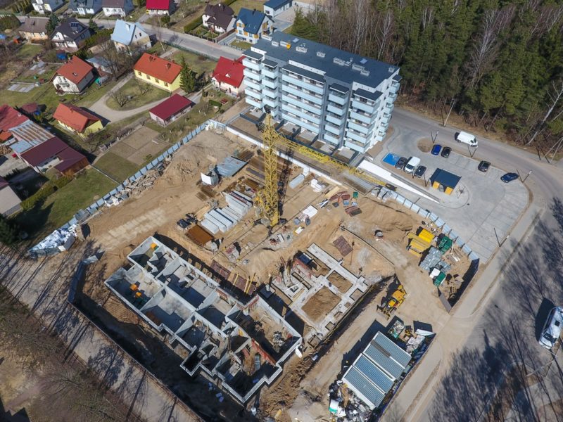 Osiedle Leśna Przystań w Mońkach z lotu ptaka kwiecień 2019