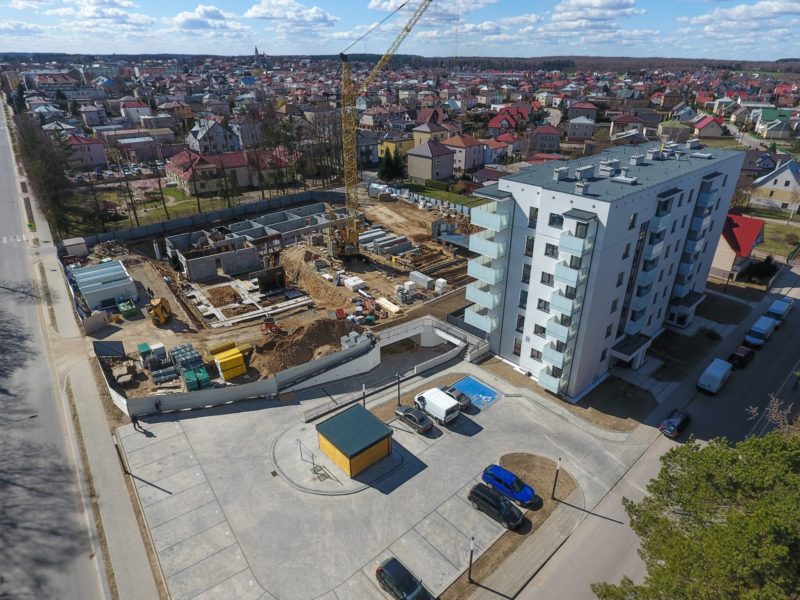 Osiedle Leśna Przystań w Mońkach z lotu ptaka kwiecień 2019