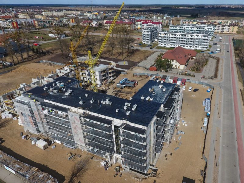 Budynki wielorodzinne przy ulicy Tabortowskiego 1 i 3 w Grajewie kwiecień 2019
